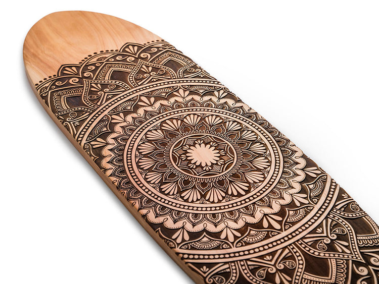 Samatva Mandala Art Board by fortyonehundred. Laser etched on to a macrocarpa art board, hand crafted in New Zealand.