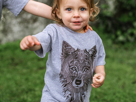 Wolf - Kids T-shirt - Grey