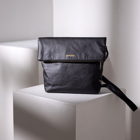 Clara Pinatex Crossbody Handbag in Black by Duffle&Co