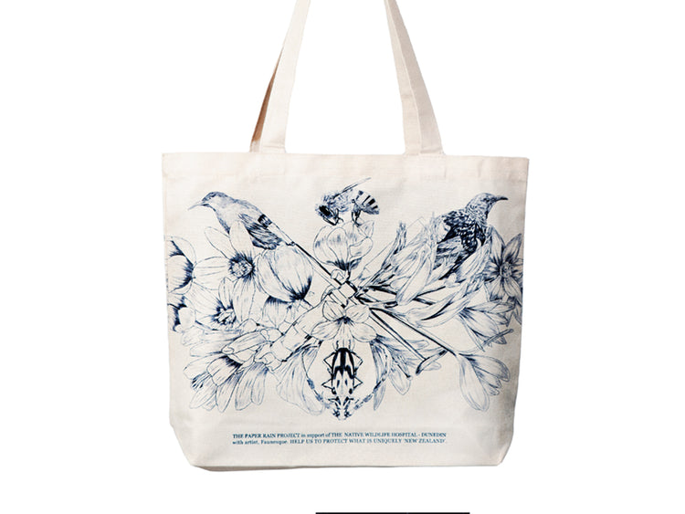 Flora - Hemp Tote Bag with Design by Faunesque – Paper Rain