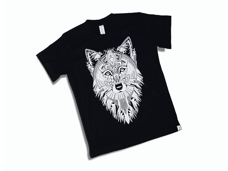 Wolf - Kids T-shirt - Black