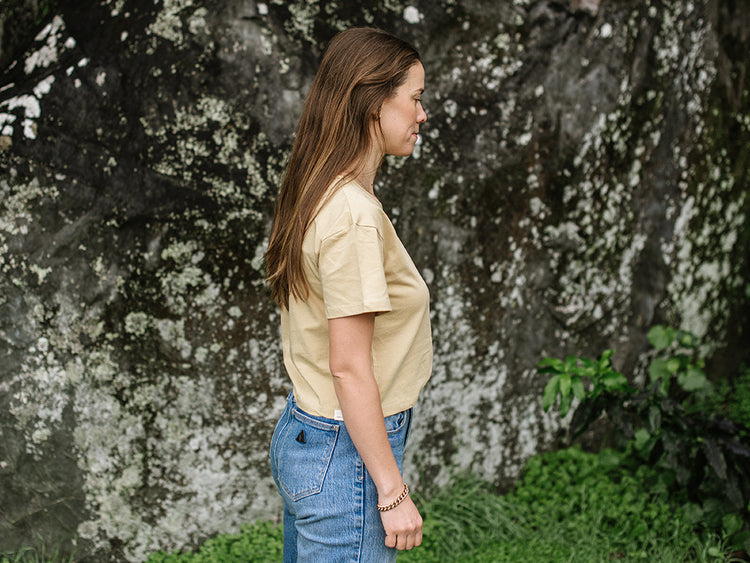 Cropped T-shirt - Sand