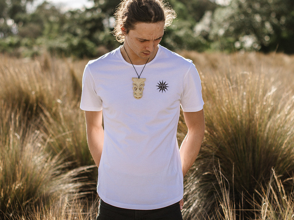 The Time is Now #1 Men's T-Shirt - Organic Cotton Ethical Tee. Full image of front of white shirt